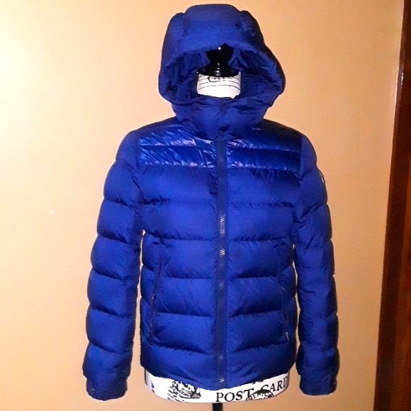 Moncler Other - AUTHENTIC Moncler Maya Big Boys Down Puffer Blue Jacket with Hood